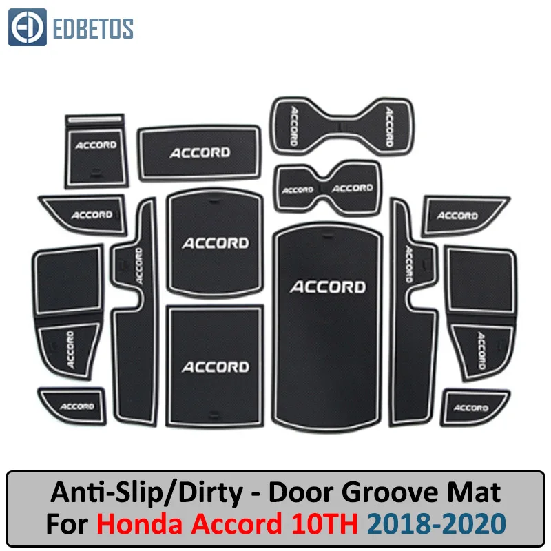 

Anti-Slip Mat For Honda Accord 10 X 2018 2019 2020 MK10 10th Gen Gate Slot Coaster Anti-Dirty Door Groove Mat Car Interiors Gel