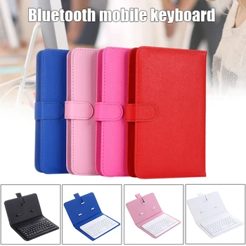

Wireless Bluetooth Keyboard with Leather Case Mini Stand Cover Slim FKU66