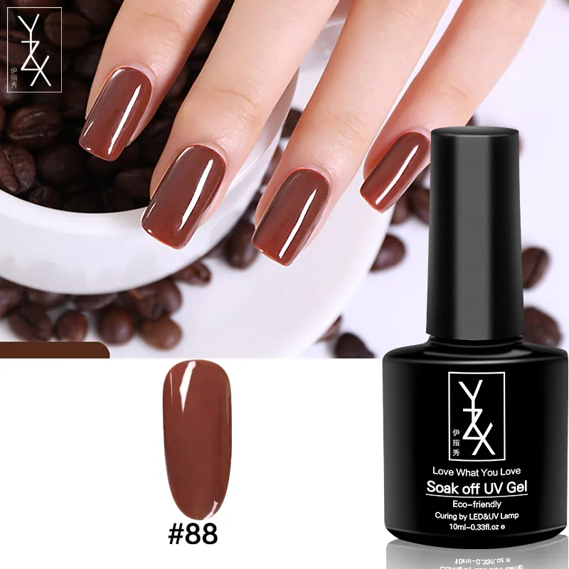 Color88 YXZ Осенняя Серия кофейного цвета лак для ногтей отмачиваемый УФ лак Гелевый лак для основы матовое верхнее покрытие 10 мл Эмаль Гель лак для ногтей - Цвет: Color88