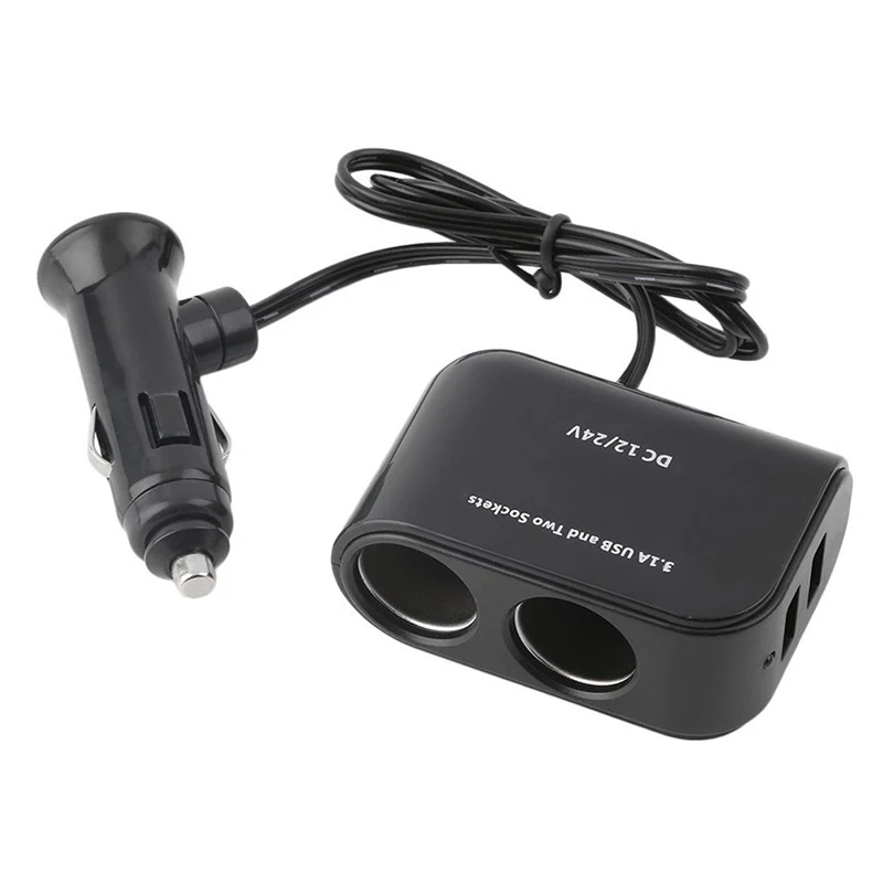 1*2 способа автомобильного прикуривателя Разветвитель 12 в двойной USB зарядное устройство адаптер питания