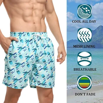 

Shorts Beachwear шорты мужские Sport Summer Print Mesh Lining Trunks Board Quick Dry Beach Surfing Short Pants Free Ship