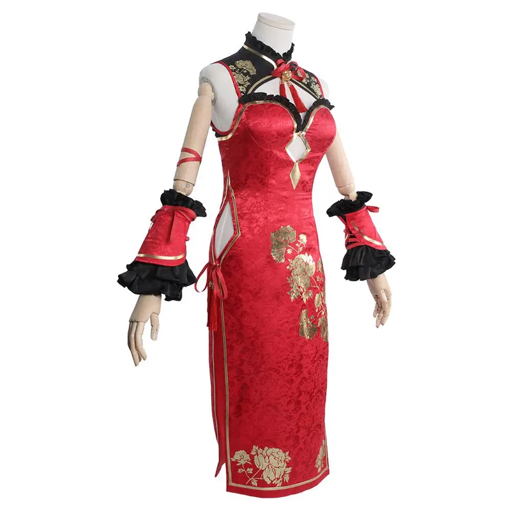 Anime! Date A Live Tokisaki Kurumi Cosplay Costume Nightmare Cheongsam Sexy Red Dress Kimino Halloween Christmas Party Suit