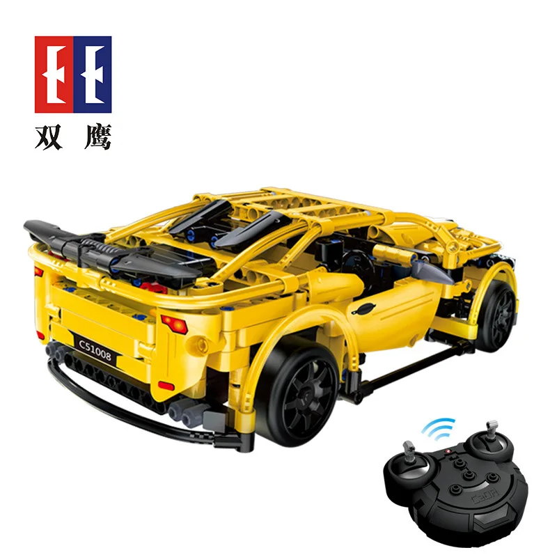 

Double e cada Cracking Take Remote Controlled Blocks Car Assembled Toys Children'S Educational Rechargeable Electric Sports Car