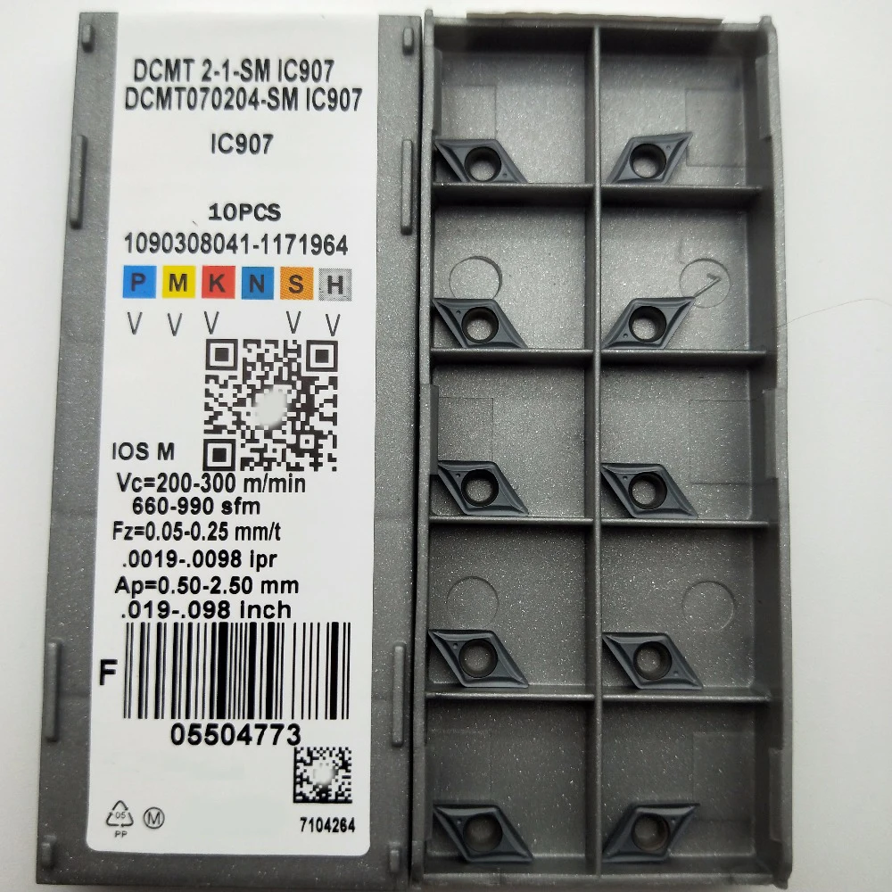 Токарный инструмент DCMT070204 SM IC907 IC908 карбидная вставка CNC DCMT 070204 токарные