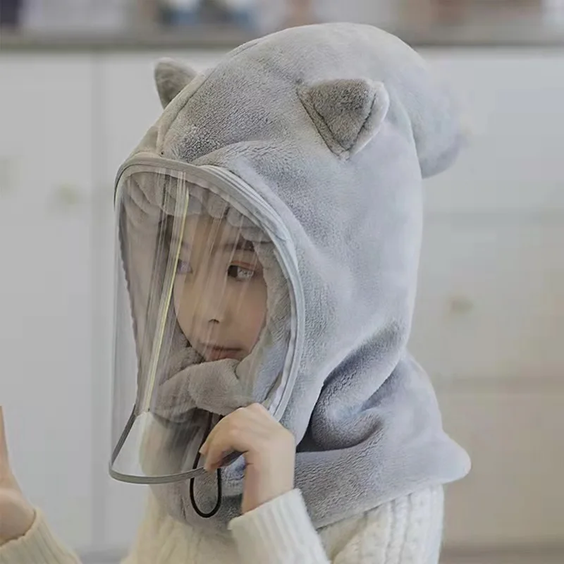 New Fashion Warm Hats Winter Children Beanies Plus Velvet Winter Hats For Women Men Hat With Glasses Cap