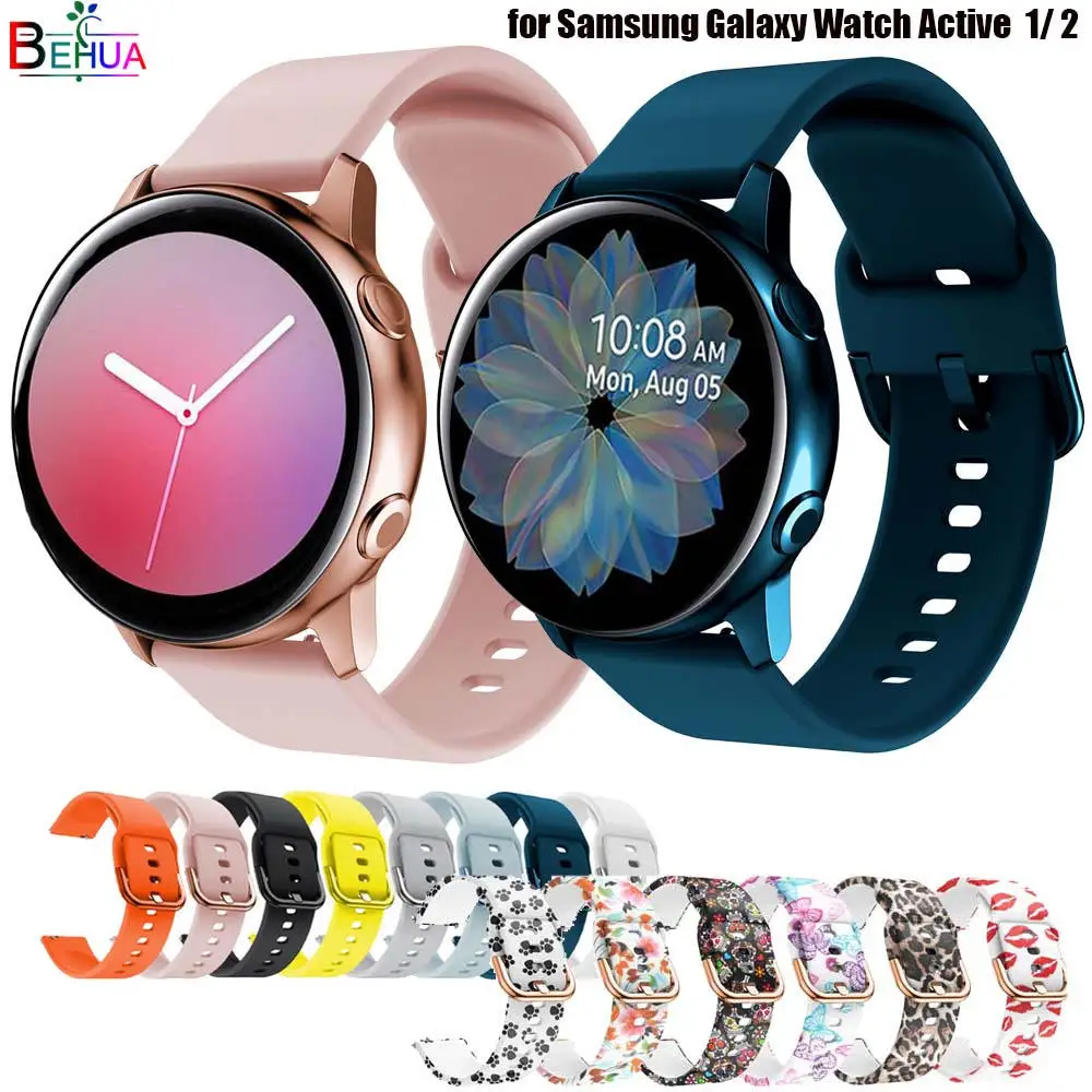 De silicona Original de 20mm banda correa para Samsung Galaxy ver activo 2/40/44mm/3/41mm reloj pulsera para Huawei GT 2 de 42mm