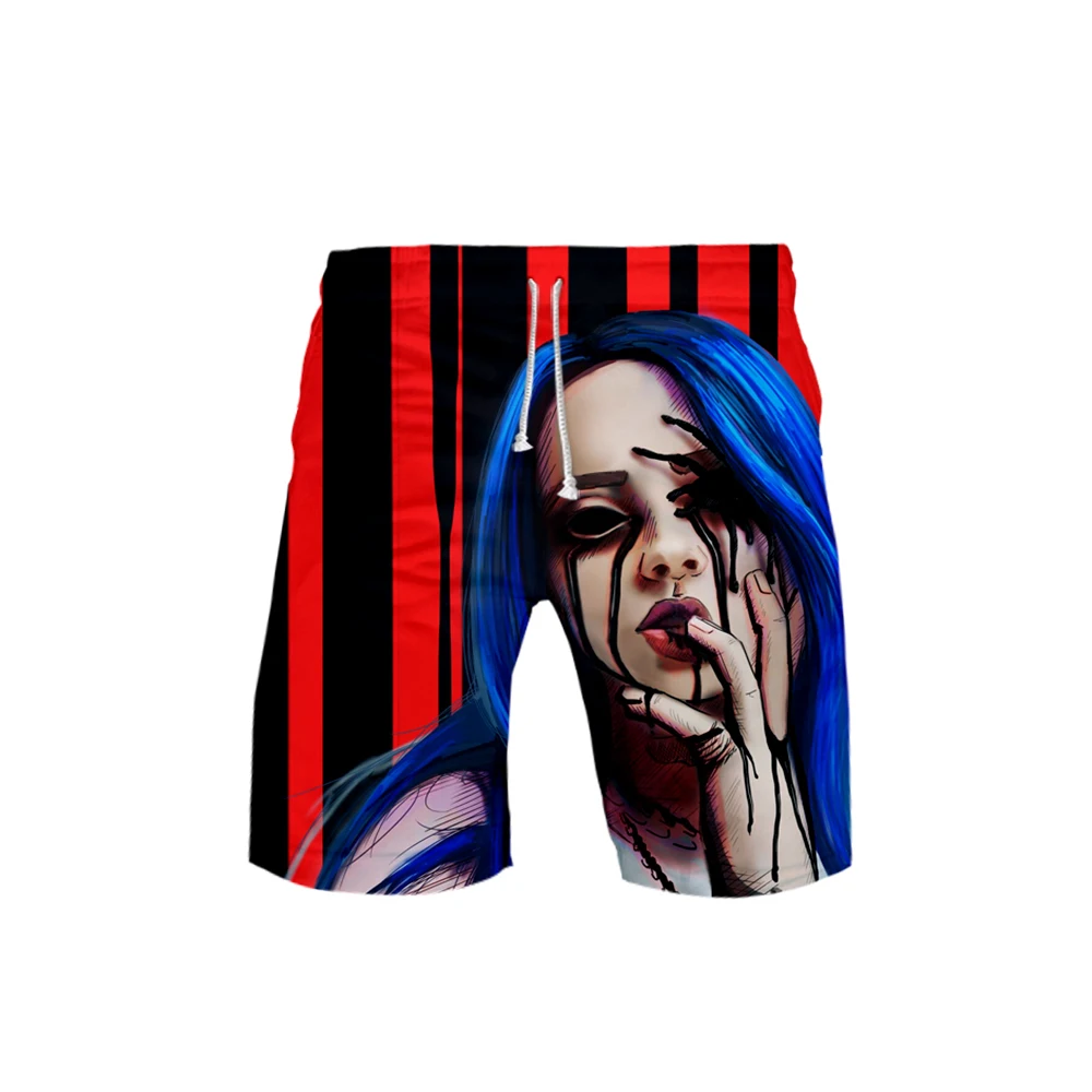 3D Billie Eilish, быстросохнущие шорты для плавания, шорты для мужчин, одежда для плавания, мужские купальные костюмы, Летние плавки для купания, пляжная одежда для серфинга