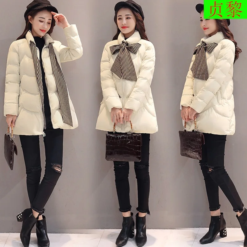 

2018 Winter New Style WOMEN'S Dress Korean-style Short Short-height Sweet Cute down Feather Cotton-padded Clothes Cotton Coat Fa