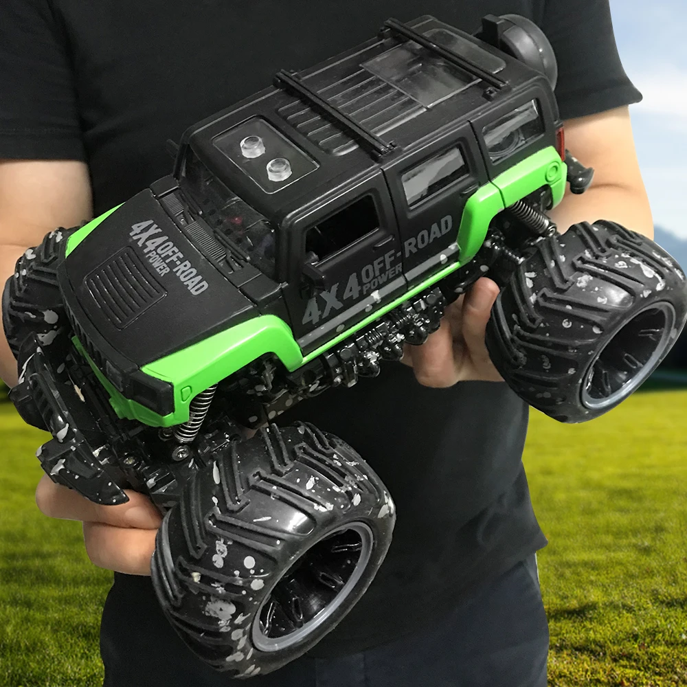 Gizmovine Rc автомобиль Dirt Bike игрушки 1/16 2WD Рок Гусеничный ралли Bigfoot автомобиль внедорожник пульт дистанционного управления машина для детей Большая распродажа - Цвет: Зеленый