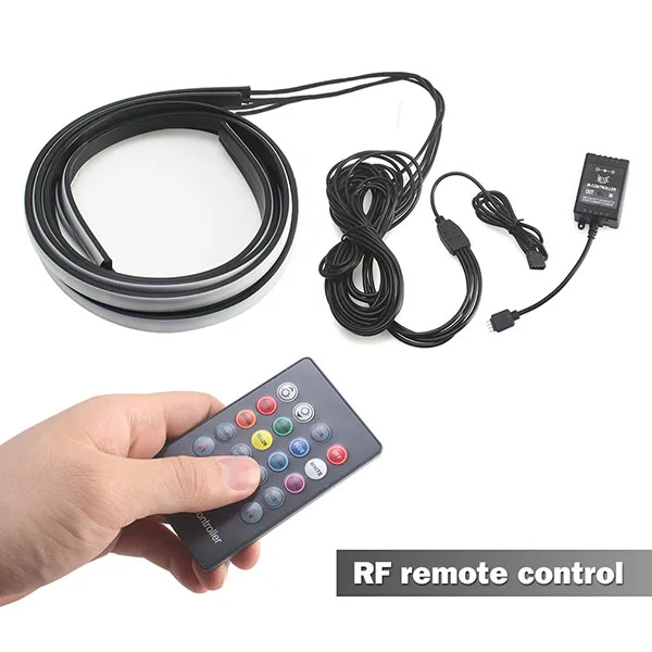 4 шт. RGB светодиодный водонепроницаемый под автомобильным подсвечиванием система освещения полосы Bluetooth APP/RF пульт дистанционного управления 90X120 см для гоночного стиля - Испускаемый цвет: RF Remote Control