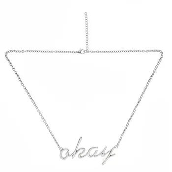 

Okay Initial Pendant Necklace Letter Big Monogram Charm Necklace Women Everyday Minimalist Jewelry Party Gift 30 pcs/ lot