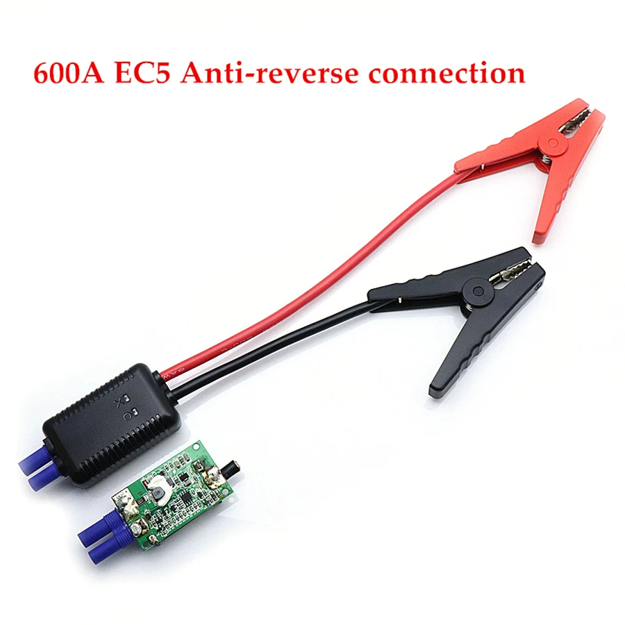 

600A EC5 Connector Jumper Cable Alligator Clamps LED Car Emergency Booster Clip For Most Car Jump Portable Starters