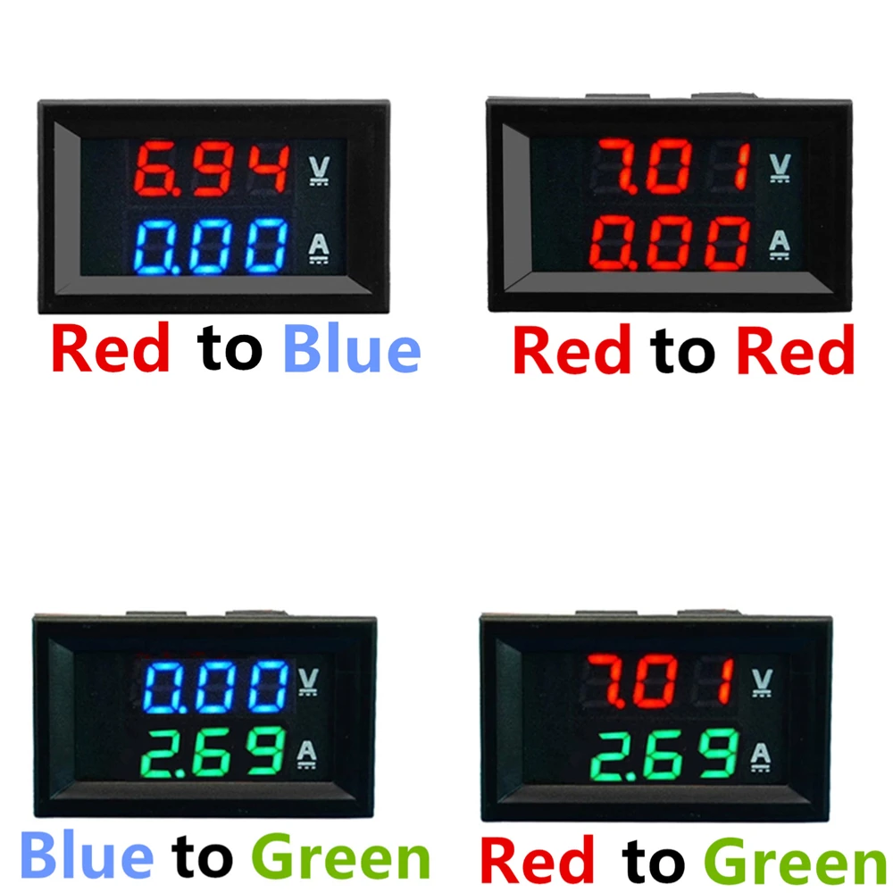 Цифровой вольтметр-амперметр автомобильный измеритель напряжения и силы тока