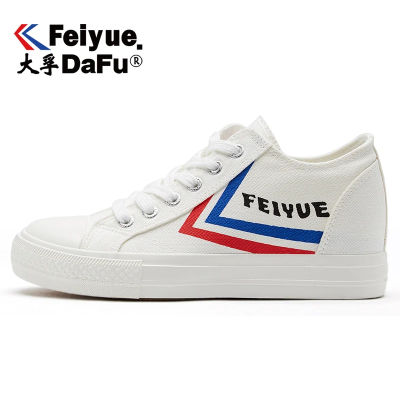 Feiyue/парусиновая обувь на толстой подошве 1521 г. Женская обувь, увеличивающая рост, Вулканизированная обувь Осенняя модная повседневная Нескользящая прочная обувь новейшая