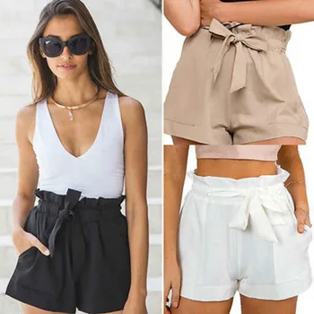 

2020 new Summer Casual Shorts High Waist Short Beach Bow Shorts Women New Style Fashion Hot Fashion Women Lady Sexy