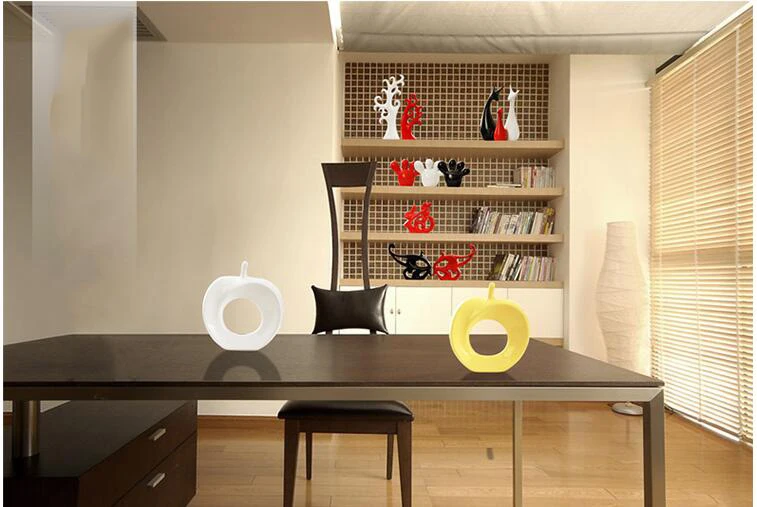 Simple Modern Hollow Apple Ornaments Ceramic Crafts Decoration TV Cabinet Window Accessories Artwork Home Livingroom Furnihsing