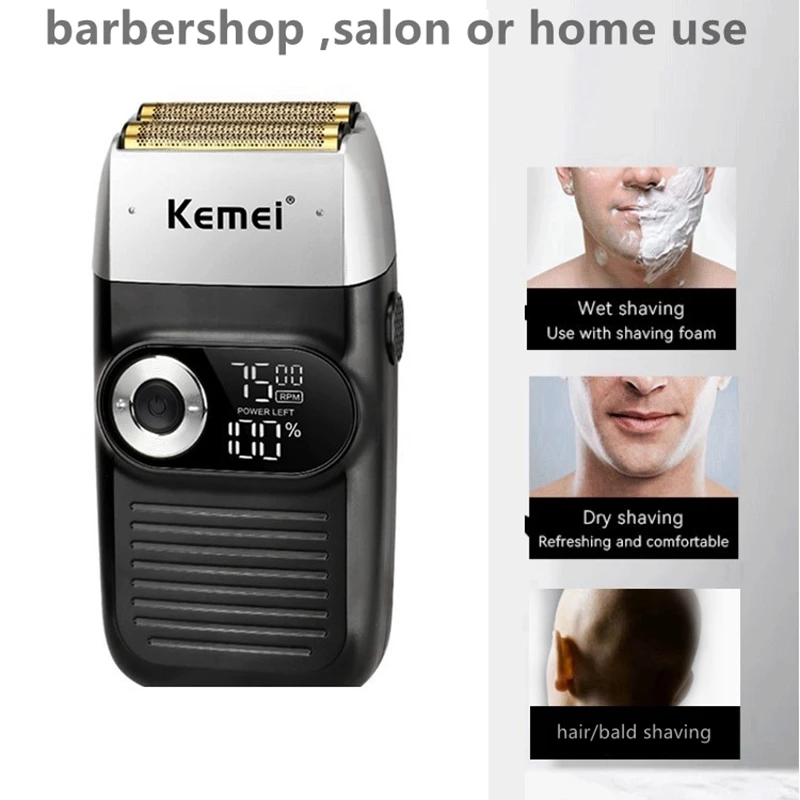Electric Shaver Professional Barber Hair 3-speed Electric Razor For Men Wet Dry Bald Head Shaving Machine Rechargeable Set