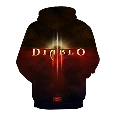 Толстовки с капюшоном игры Diablo Reaper напечатаны 3D Толстовка мужская Осенняя мода Большие размеры спортивные свитера уличный Повседневный пуловер Топ унисекс