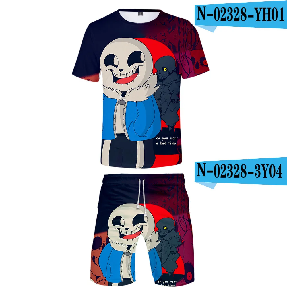 Kpop Frdun Tommee Undertale, комплект из двух предметов, летняя крутая Мужская футболка, пляжные шорты, Harajuku, уличная одежда, harajuku, комплекты с коротким рукавом - Цвет: G