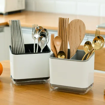 

Home Kitchen Multi-functional Tableware Ventilation Water Draining Storage Box Large Capacity Three Chopsticks Spoon and Fork St