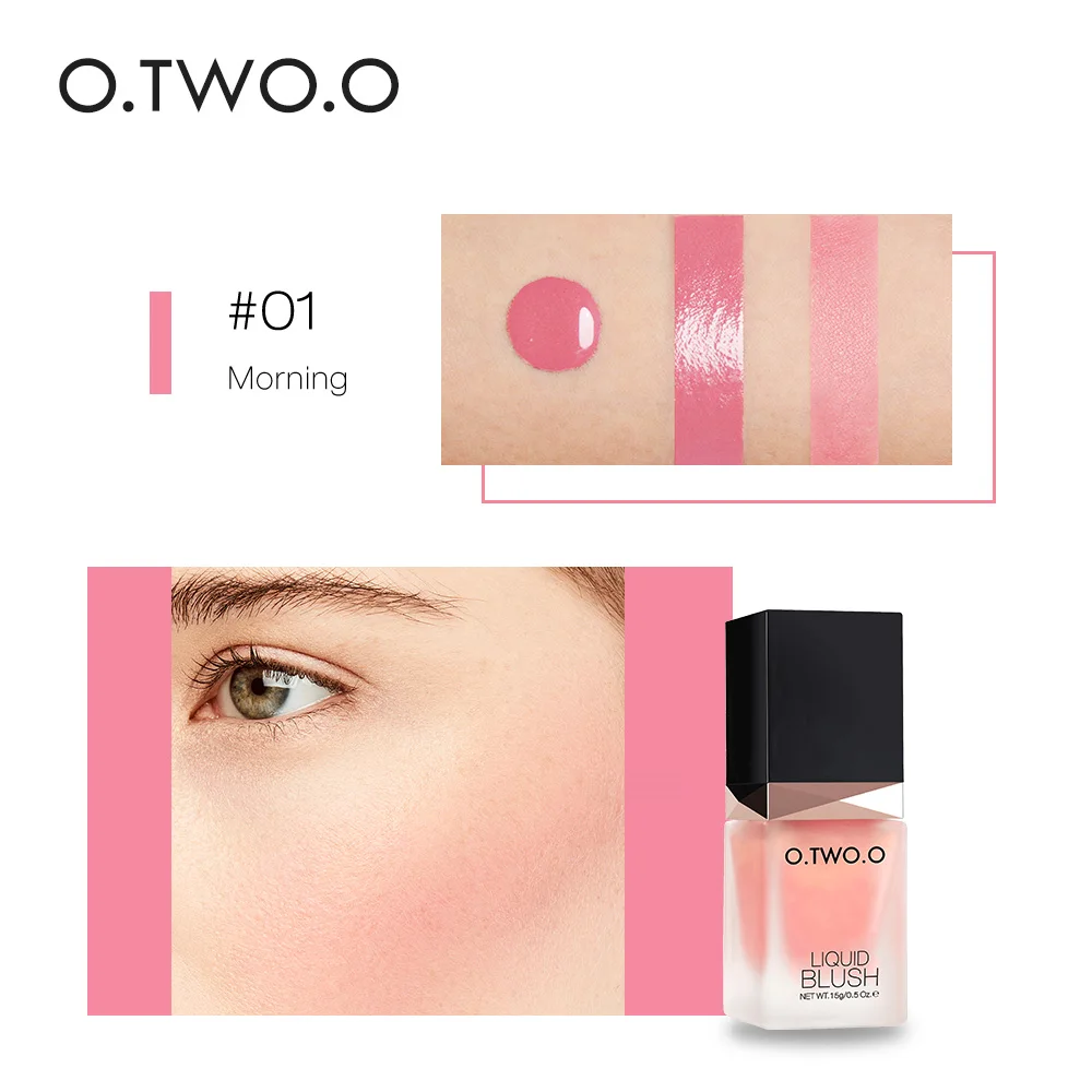 6061-01 O.TWO.O Liquid Blusher Sleek Silky Paleta De Blush Color Lasts Long Natural Blush Face Contour Make Up 4 Color blush makeup - Цвет: 6061-01