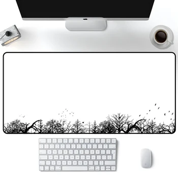 

scenery Trees Black and white Mouse Pad Large landscape Solid Color Pads landscape MousePad 90x40cm Gaming Accessories desk mat