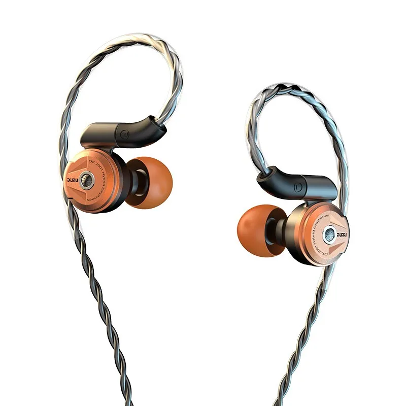 Orange DUNU DK-2001 3BA+ 1 динамические гибридные Наушники Hi-Res HiFi наушники - Цвет: Orange
