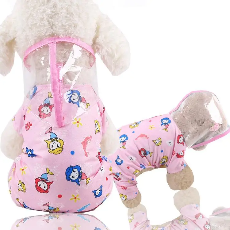 8 цветов дождевик для собак водонепроницаемый аксессуары для домашних животных милая одежда для маленьких собак - Цвет: Розовый