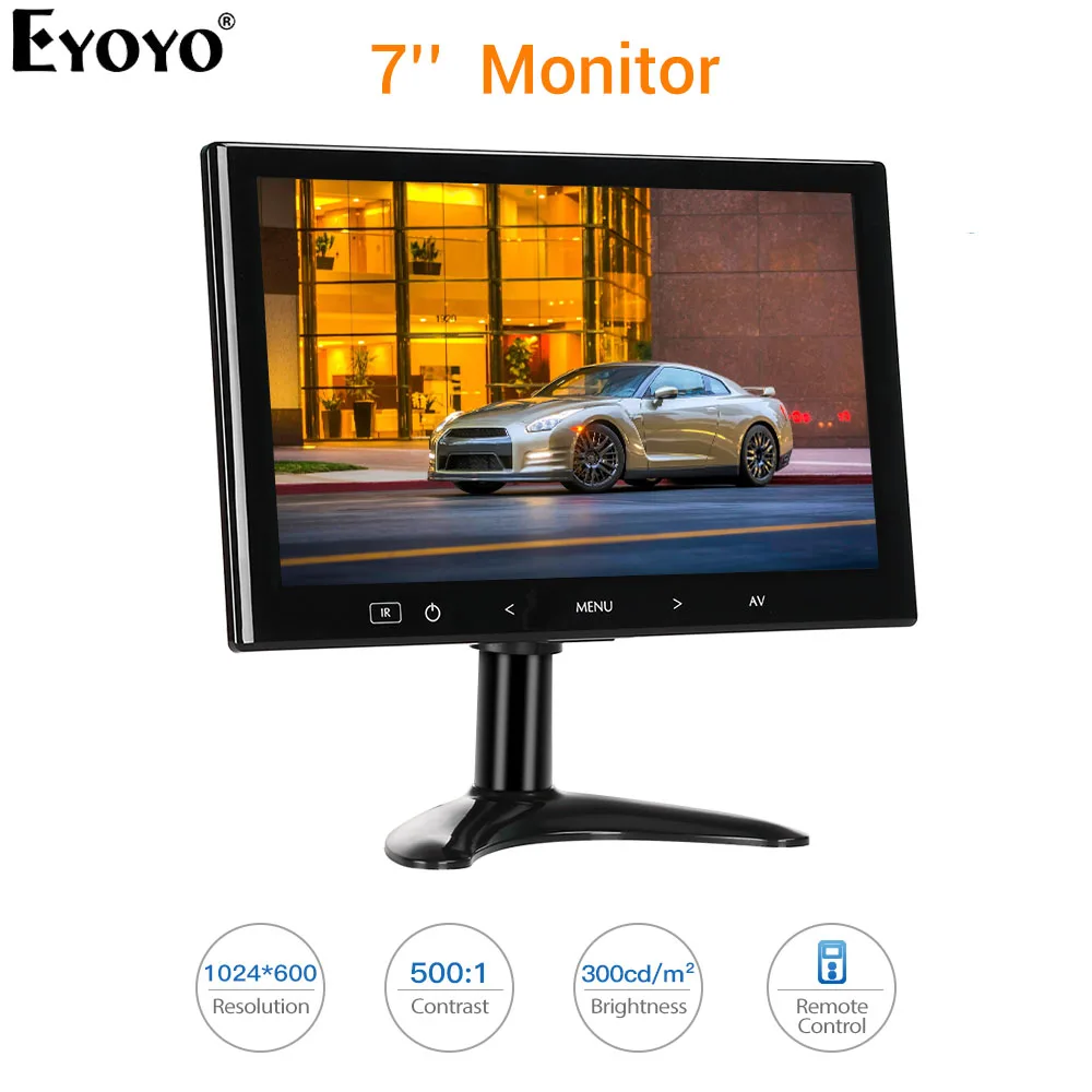 

Eyoyo EM07K 7" LCD Monitor 1024X600 LCD Mini Computer TV Display CCTV Security Surveillance Screen With HDMI VGA Video Audio