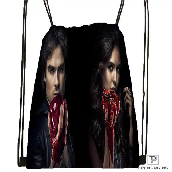 

Custom the_vampire_diaries_ Drawstring Backpack Bag Cute Daypack Kids Satchel (Black Back) 31x40cm#2018611-2(22)