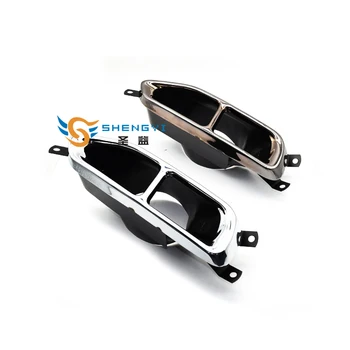 

one pair chromed silver/black stainless steel exhaust muffler tip for BMW 730 740 M body kit upgrade to BMW 760 square tips