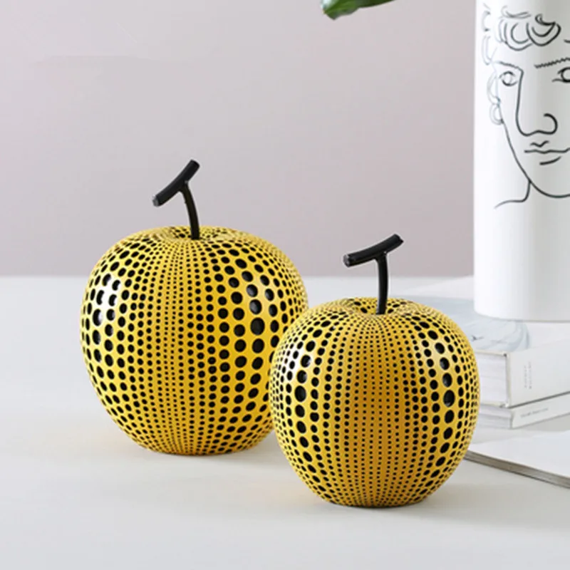 Yayoi Kusama волна точка груша смолы ремесленника рабочего украшения гостиной моды моделирование фигурки фруктов X1763