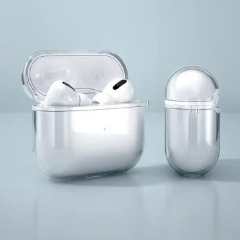 

Protective Case For Apple Airpods Pro2 Soft Shell Transparent For Airpods 4 With Carabiner Waterproof Charging Box Accessories