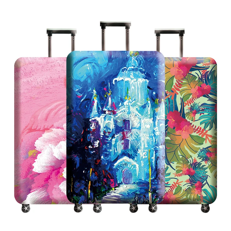 

Art Pattern Luggage Protective Covers Thicker Stretch Suitcase Cover Protector Dust Travel 18 To 32 Inches Accessories Items