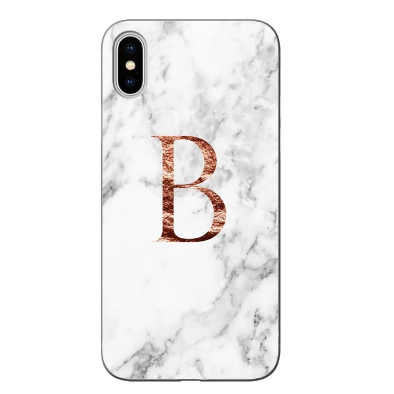 Пользовательское имя письмо монограмма Роза мрамор F I L A для iPhone X XR MAX 6S 11 11PRO MAX Мягкий ТПУ чехол - Цвет: TPU