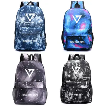 

SEVENTEEN Backpacks 17 KPOP Nylon Bagpack Galaxy Starry Sky Mochila Lightning Anime Bags B060