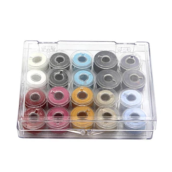 

20 Colors Wire Metal/Plastic Bobbin Sewing Thread Practical Sewing Accessories Bobbins Embroidery Pre-wound Bobbins Thread Kit