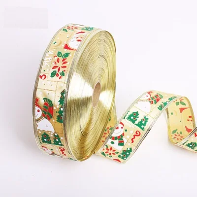 

2019 New Arrival Santa Christmas Ribbon Printed Grosgrain Ribbon Decoration For home/tree/window/garland ornament 2 m*5cm width