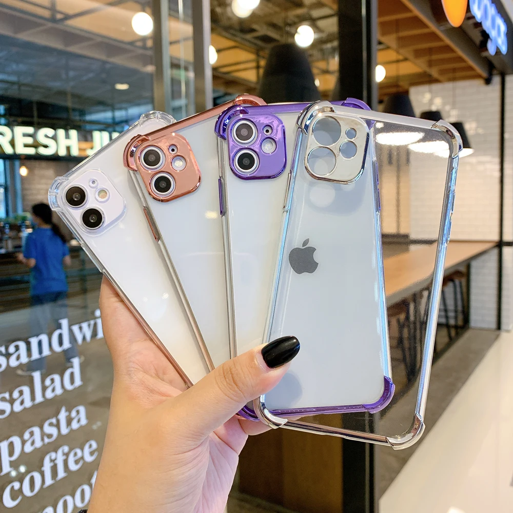 Luxo all-inclusive canto gota caso de telefone para iphone 11 pro max se 2 7 mais xr xs x 6 6s 8 tpu silicone claro capa | Мобильные
