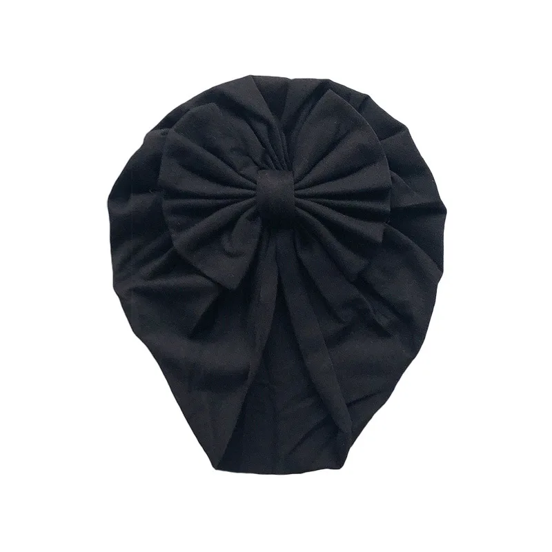 bows black Милая Детская вязаная шапочка, шапка для новорожденной девочки, шапка для детей с бантиками, шапочка для маленьких девочек, реквизит для фотосессии, аксессуары для волос - Цвет: bows black