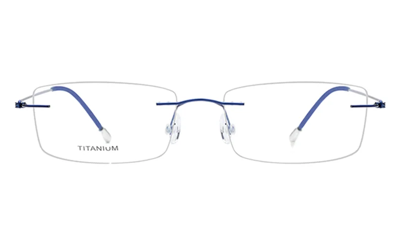 Blue Чистый Титан без оправы оптические очки для близоруких, EyewearMen Для женщин бескаркасные очки по рецепту рамки - Цвет оправы: Blue