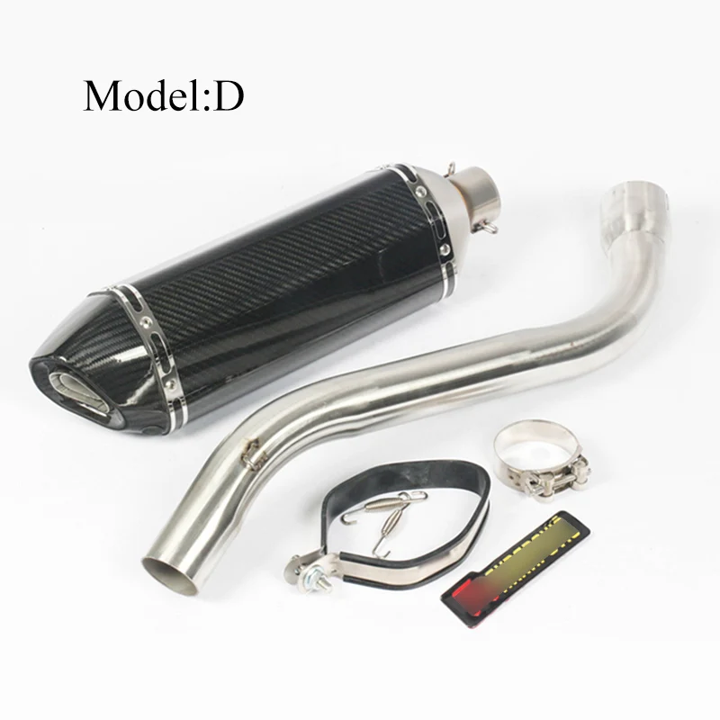 For Suzuki GSXR1000 K9 K10 K11 Motorcycle Muffler Exhaust Complete Pipe Mid Link Pipe Steel Exhaust Tube Slip On 2009 2010 2011 - Цвет: D
