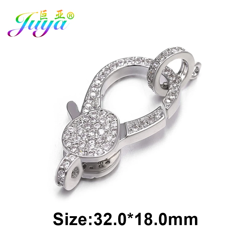 White Gold Juya, сделай сам, жемчуг, ювелирное изделие, компоненты, микро ПАВЕ, циркон, застежка, омары, застежки, аксессуары для рукоделия, бисероплетение, ювелирное изделие ручной работы - Цвет: White Gold
