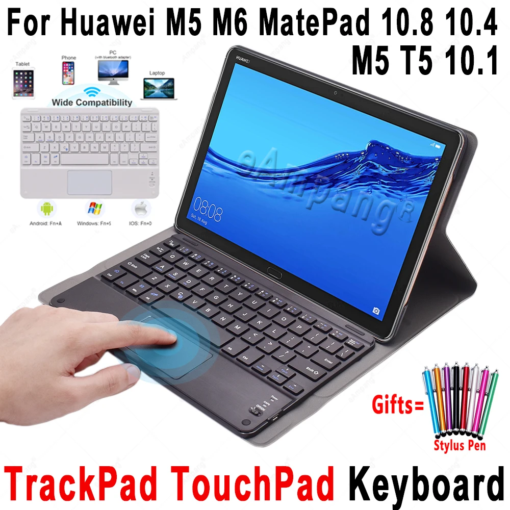 TouchPad Keyboard Case for Huawei Mediapad M5 T5 10.1 M6 10.8 lite MatePad Pro 10.8 10.4 T 10s T10s Case TrackPad Keyboard Cover