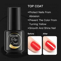 ROSALIND Top Coat Gel Nail Polish Long Lasting Transparent Protect Nails Surface keep Nail Art Desgin Gel Varnish UV LED 1