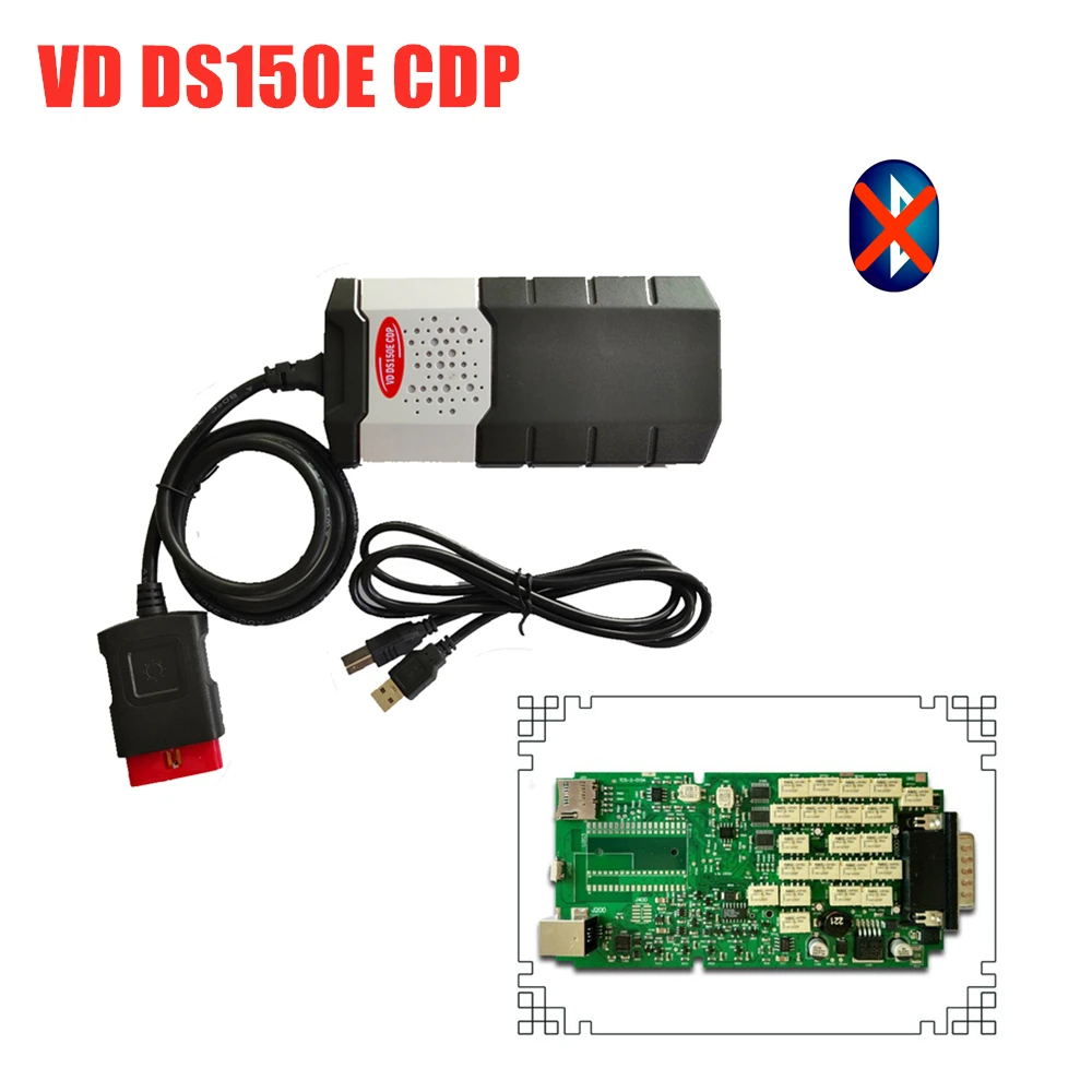 Качество A+++ Одиночный Зеленый N-EC реле pcb vd ds150e cdp,0 keygen Scan для delphis автомобиля/грузовика obd2 диагностический инструмент+ автомобильные кабели - Цвет: without bluetooth