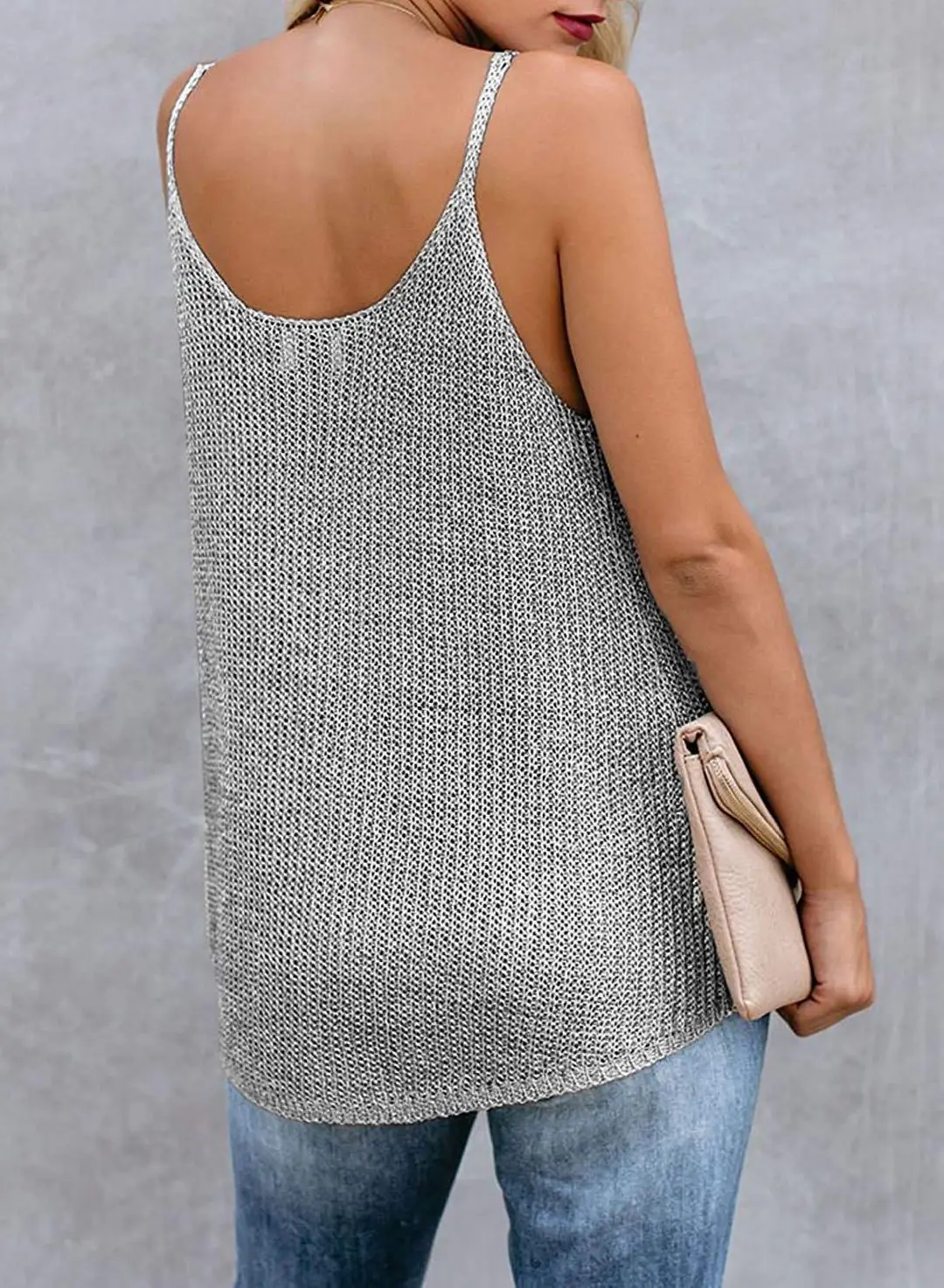 Colisão o Pescoço sem Mangas Sexy Tank Tops Verão Feminino Malha Colete Cor v Pescoço Camis Topos Casual Solto Camisola Tamanho Grande 21 cor colisão o pescoço sem mangas v