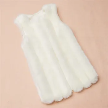 

LANSHIFEI Faux Fur Coat Casual Warm Slim Sleeveless Faux Fox Fur Vest Winter O-Neck Faux Fox Fur Waistcoat Fake Fur Strip Vest