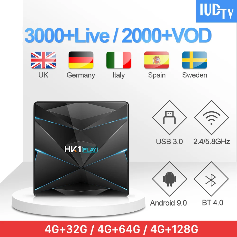 

IPTV Italia Spain Sweden IUDTV 1 Year IPTV Subscription Code HK1 Play Android 9.0 Smart Tv Box Greek Arabic India UK Italy IP TV
