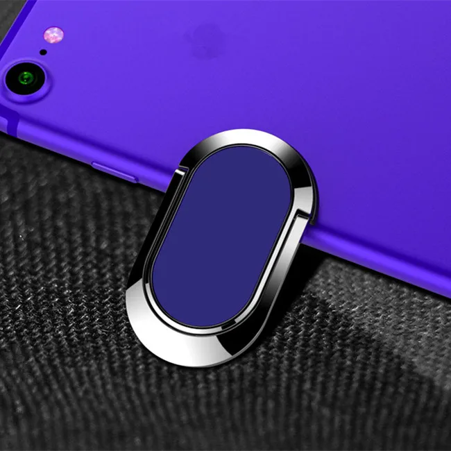 Металлическое кольцо на палец, магнитный держатель для телефона для IPhone, samsung, huawei, кольцо для мобильного телефона, магнитная вращающаяся подставка, держатель, кронштейн - Цвет: Blue